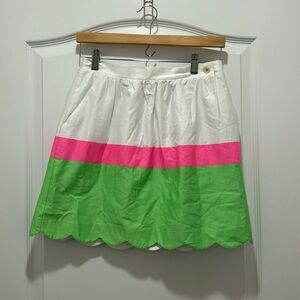 Lilly Pulitzer Mimosa Colorblock Skirt Size S Pink, Green and White